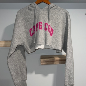 Cape cod gray crop top hoodie‎